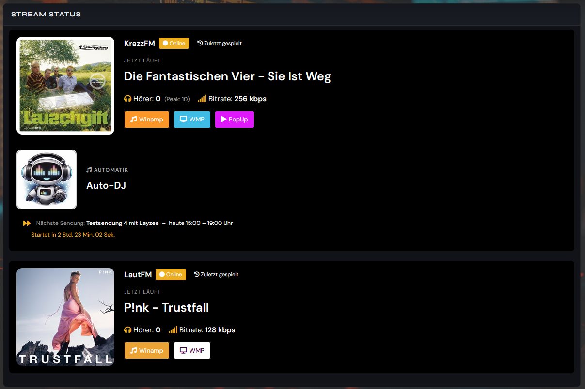 KFM Streamstatus